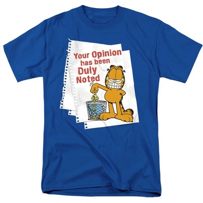Garfield Duly Noted Adult T-Shirt Royal Blue