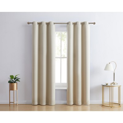 HLC.ME Laurance Complete Blackout Thermal Insulated Grommet Top Panels Window Curtains Drapes for Bedroom, Set of 2