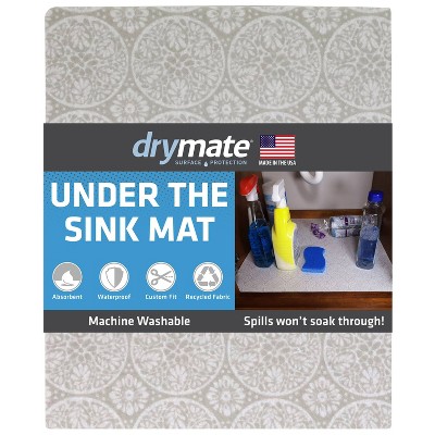 Drymate 24"x59" Under the Sink Mat - Tan Global: Polyester Liner, Machine Washable, Beige Dish Drying Mat