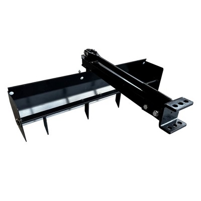 Field Tuff 38 Inch Sleeve Tow Behind Scraper, Durable Black Steel Construction for Garden and Yard Work, Essential Attachment for Landscaping, Black