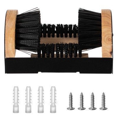 Gardenised Shoe Cleaner & Boot Scraper, Portable or Floor-Mounted Scrubbing Brush for Indoor/Outdoor Use, Removes Mud, Snow & Sand