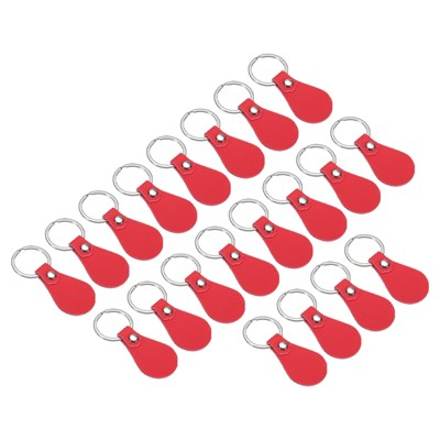 Unique Bargains PU Leather Keychain Fobs Kit with Key Rings for DIY Crafts 20 Pcs