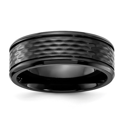 Chisel Black Zirconium Polished 8mm Band Ring