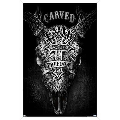 Trends International Jim Baldwin - Carved Faith Skull Framed Wall Poster Prints