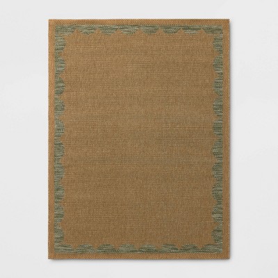 Scalloped Border Rectangular Flat Woven Outdoor Area Rug - Threshold™