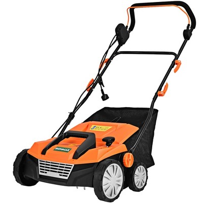 IronMax 13Amp Corded Scarifier 15'' Electric Lawn Dethatcher w/50L Collection Bag