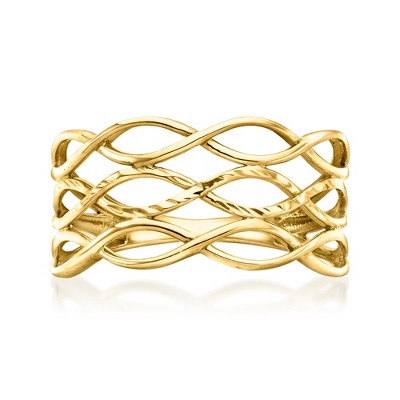 Ross-Simons 10kt Yellow Gold Open-Space Wave Ring