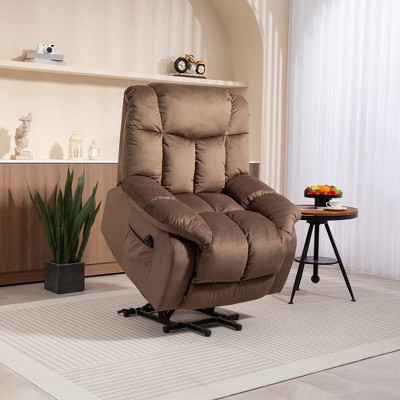 Velvet Power Lift Recliner Chair for Elderly with Remote Control, Oversized Anti-Skid Fabric & Heavy-Duty Frame