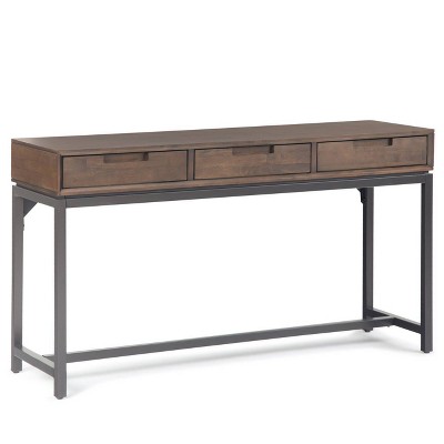 WyndenHall 54" Devlin Mid-Century Wide Console Table Walnut Brown