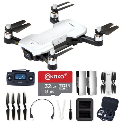 Contixo F30 Drone -UHD Camera, Wi-Fi, GPS FPV Drone, Brushless Motor, Follow Me, Two Batteries and Carrying Case Included for Kids & Adults