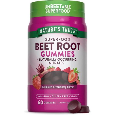 Nature's Truth Beet Root Gummies | 60 Count | Strawberry Flavor