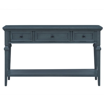 Bella Depot 50''W Console Table with 3 Top Drawers and Open Style Bottom Shelf