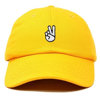 Dalix Peace Sign Embroidered V Cotton Dad Hat Baseball Cap Adjustable Mens