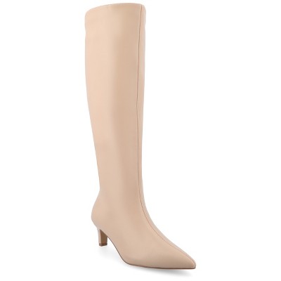 Journee Collection Wide Width Wide Calf Women's Tullip Kitten Heel Pointed Toe Boots