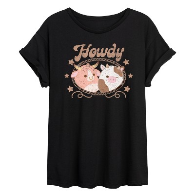 Women's - Squishmallows - Howdy Cows Oversized Graphic T-Shirt