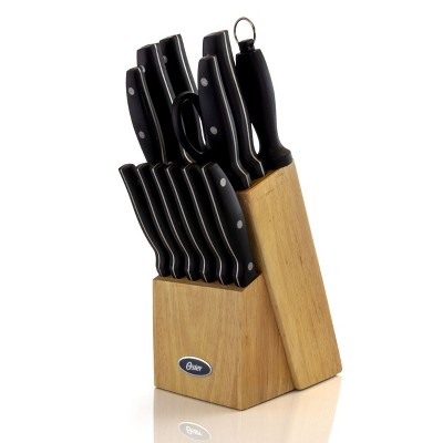 Oster Granger 14-Piece Stainless Steel Blade Cutlery Set with Wooden Block