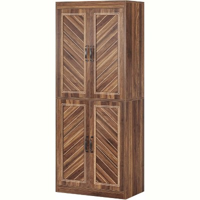 Tribesigns 69" Tall Kitchen Pantry Cabinet with 4 Adjustable Shelves for Dining Room, Living Room