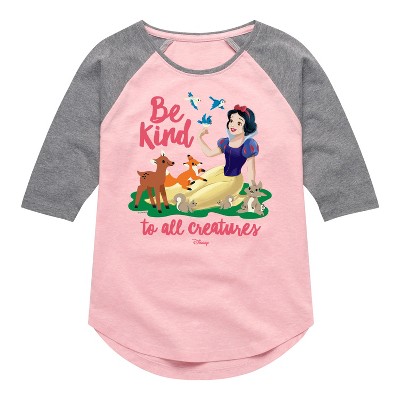 Girls' - Disney - Snow White Be Kind Shirt Tail Raglan Graphic T-shirt