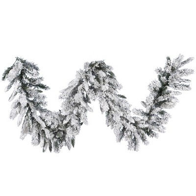 Vickerman Artificial Flocked Snow Ridge Garland