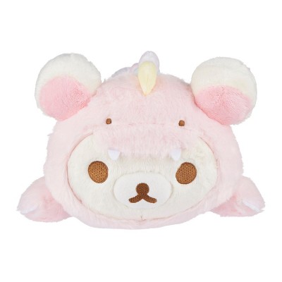 Korilakkuma San-X Original Plays with Dino Laydown Series Plush - Soft Pink