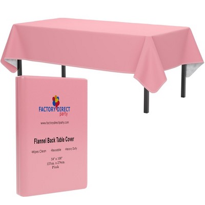 Crown Display Flannel Backed Vinyl Tablecloths - Vinyl Tablecloths - 1 Count Waterproof Tablecloths