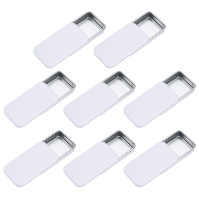 Unique Bargains Metal Anti-Oxidation Slide Top Rectangular Tin Containers 8 Pcs