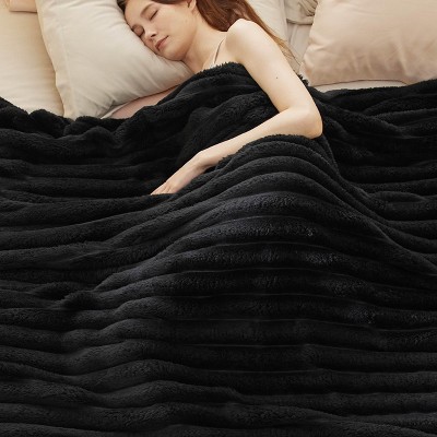 Bedsure Striped Flannel Fleece Blanket for Bed, Super Soft Throw Blanket for couch,Wider Striped Design