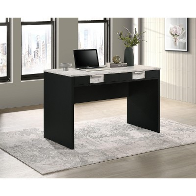 PAGED Contemporary Home Office Desks Multi-Function Writing Desk with Two Drawers, Wooden Computer Desk for Living Room, Study