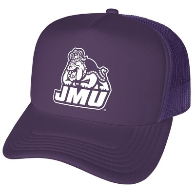 James Madison University Fashion Team Logo Foam Snapback Trucker Hat Purple One Size