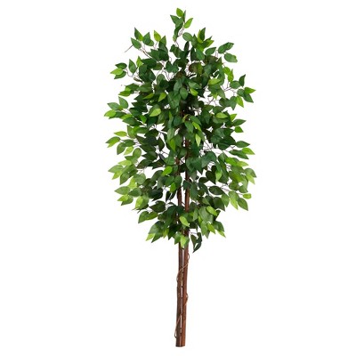 Nearly Natural 5-ft Artificial Double Trunk Ficus Tree (No Pot)