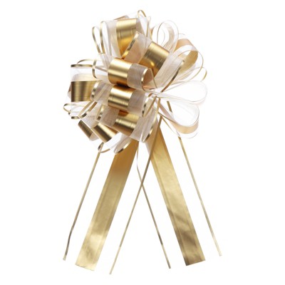 Unique Bargains Metallic Gift Wrapping Large Pull Bow for Wedding Baskets Presents 20 Pcs