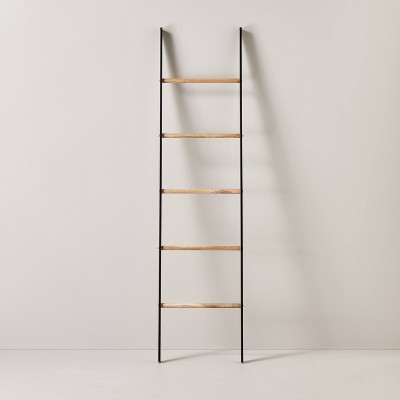 6' Wood & Steel Blanket Ladder Black/Natural - Hearth & Hand™ with Magnolia: Farmhouse Style, No Assembly Required