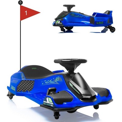 12V Ride-On Drift Car for Kids, Electric Drifting Go-Kart with High/Low Variable Speed, 5 Wheels, Built-In Music, Low-Power Alarm, Ages 8+