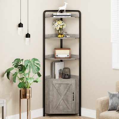 IDEALHOUSE 70.9 Inch Corner Cabinet 5-Tier Tall Corner Shelf