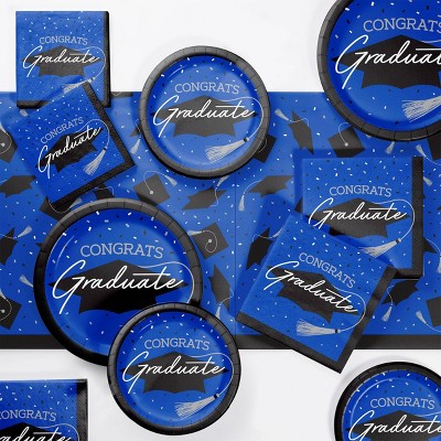 Creative Converting Graduate School Spirit Cobalt Blue Tableware Kit 18ct