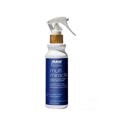 Raw Sugar Multi-Miracle Leave-in Heat Protectant & Conditioner - Coconut Milk and Blue Agave - 6 fl oz