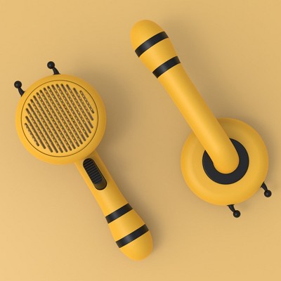 BABYYER Cat Self Cleaning Slicker Brush Cat Grooming Brush, Slicker Brush Removes Loose Undercoat and Tangled Hair for Dogs and Cats