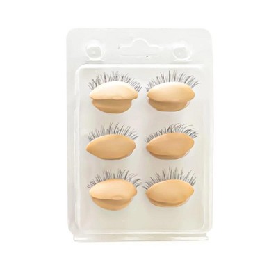 VEYES 3 Pairs Replacement Eyelids for Mannequin Head Eyelash Training Practice Makeup Eyelash Extensions