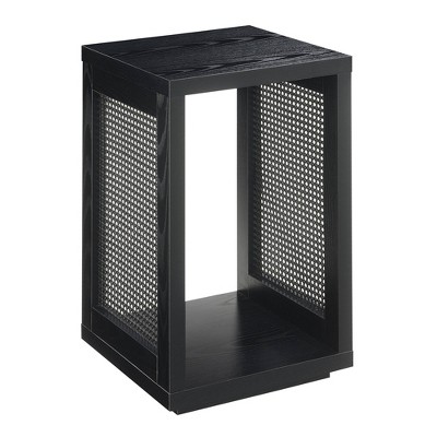 Breighton Home Northfield Admiral Weave End Table with Shelf in Black/Black