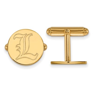 Black Bow Jewelry 14k Yellow Gold Plated Sterling Silver Louisville Cardinals NCAA Cuff Links