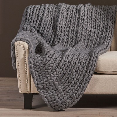 Kumasinova Chunky Knit Throw Blanket,Soft Throw Blankets for Bed&Couch Blanket,Boho Throw Blanket for Home Decor,Cozy Fluffy Fall Blanket,50x60 Inch