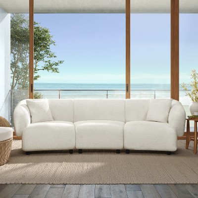 Christopher Knight Home Celestine 98.5" Contemporary 3-Seater Boucle Upholstered Sectional Sofa