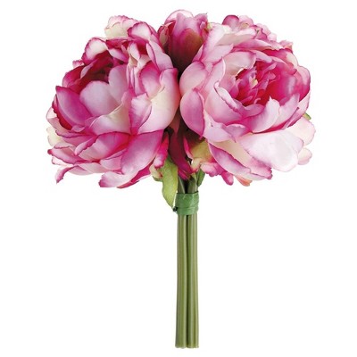 Allstate Floral Two-Tone Peony Artificial Floral Bundle Spray - 9.5" - Pink