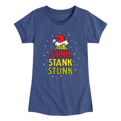 Girls' - Dr. Seuss - The Grinch Stink Stank Stunk Fitted Short Sleeve Graphic T-Shirt