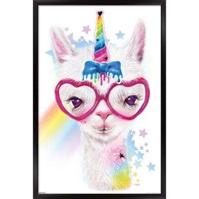 Trends International Sheena Pike - Llamacorn Framed Wall Poster Prints