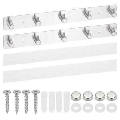 Unique Bargains 304 Stainless Steel Waterproof Round Chamfer Coat Hook 2 Pcs