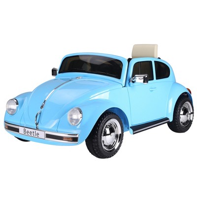 Aosom Licensed Volkswagen Beetle Electric Kids Ride-On Car 6V Battery Powered Toy with Remote Control Music Horn Lights MP3 for 3-6 Years