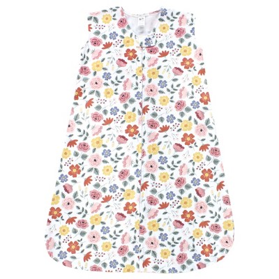 Hudson Baby Infant Girl Cotton Sleeveless Wearable Sleeping Bag, Sack, Blanket, Mauve Botanical