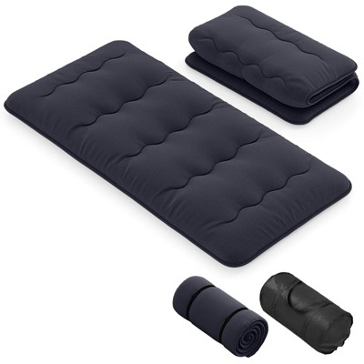 Costway Twin/Full/Queen/King Futon Mattress Japanese Floor Sleeping Pad Washable Cover Carry Bag Black