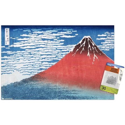 Trends International Fine Wind, Clear Morning by Katsushika Hokusai Unframed Wall Poster Prints